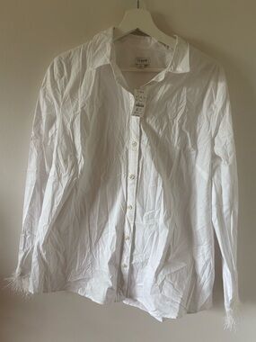 NWT J.Crew Feather-trimmed button-up shirt in signature fit XL